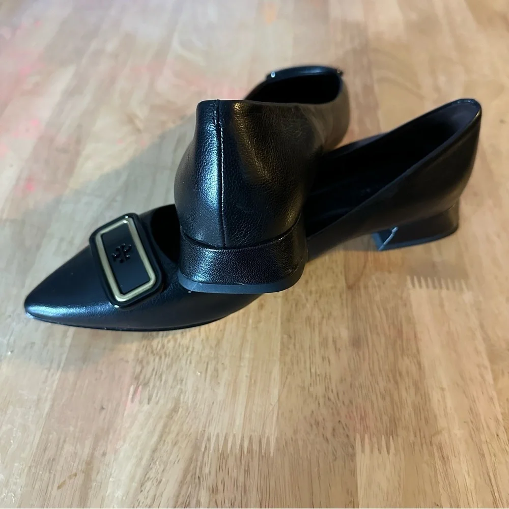 Tory Burch Georgia Pointed Toe Flat Black Shoes